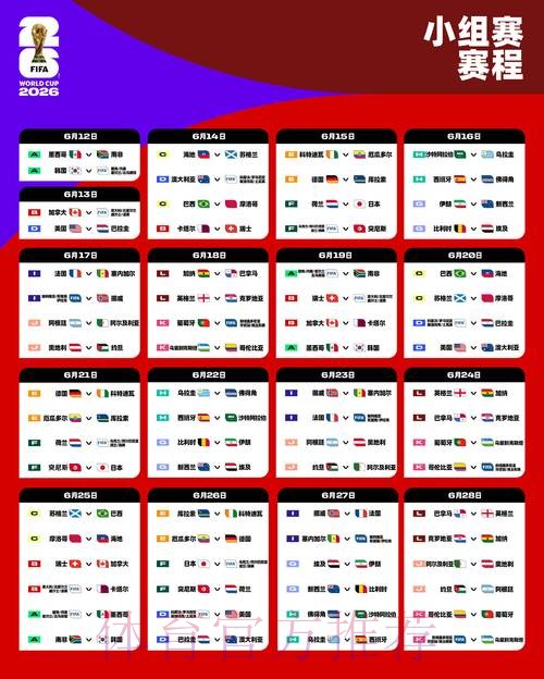 2026世界杯小组赛赛程哪里看